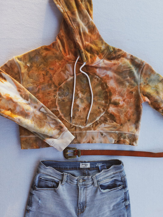 Cropped Hoodie - Earthy Eclipse - SMALL